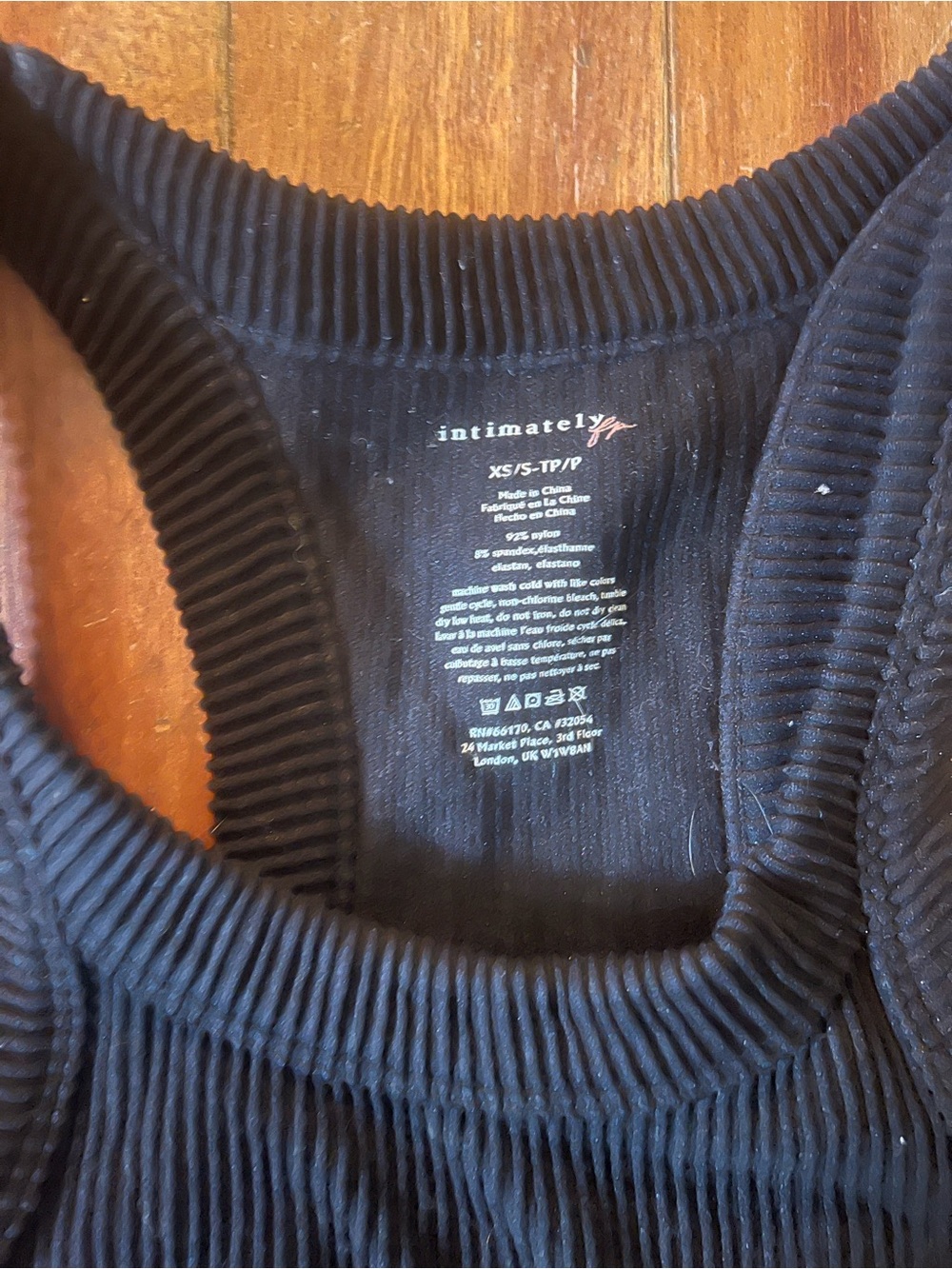 Free People Black Ribbed Racerback Tank Top - Picture 2 of 3